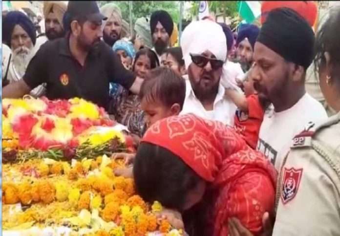 Dead body of Shaheed Kulwant Singh