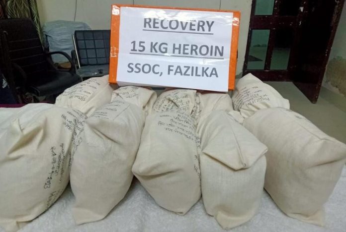 15 kg of heroin recovered from the tractor-trolley