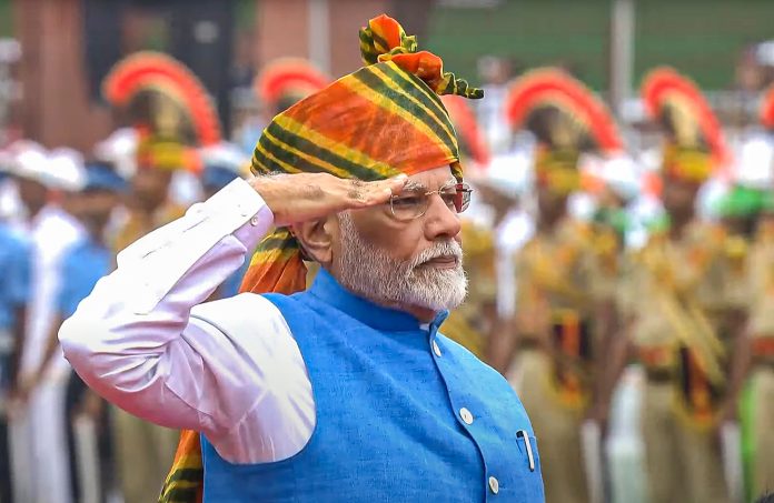 Narendra Modi hoisted the tricolor