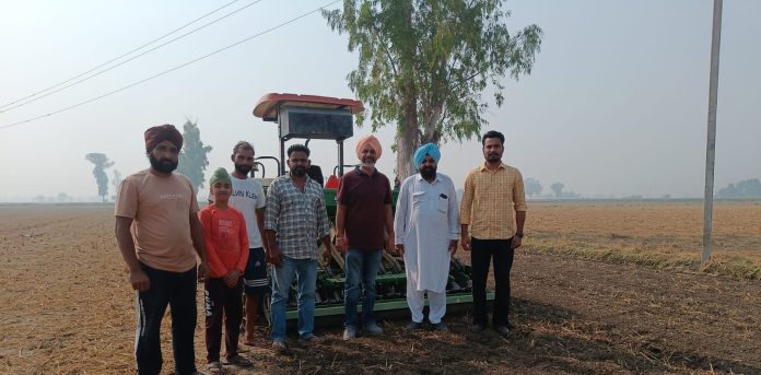 Planting wheat on fire